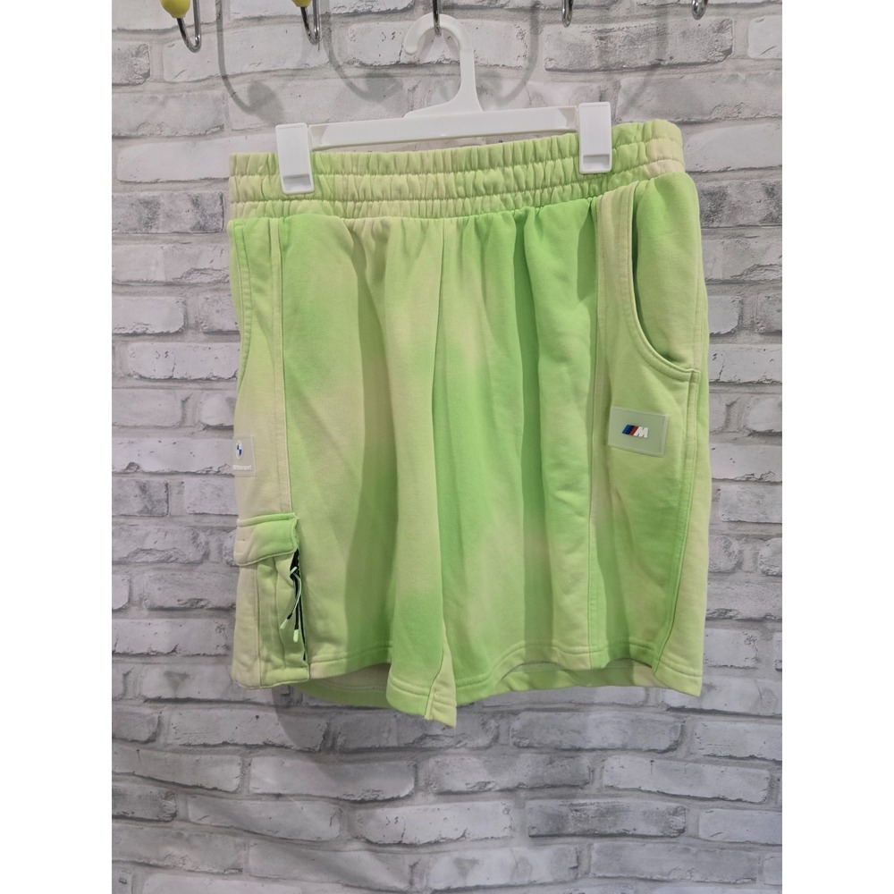 Puma x BMW Motorsport Green Sweat Shorts Men's Size XL Tie Dye